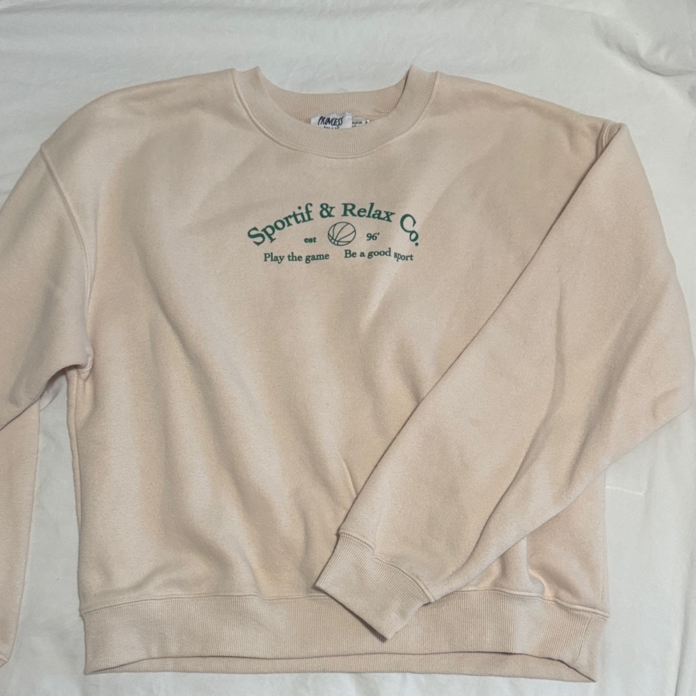 Princess Polly Cream Crewneck Sweater